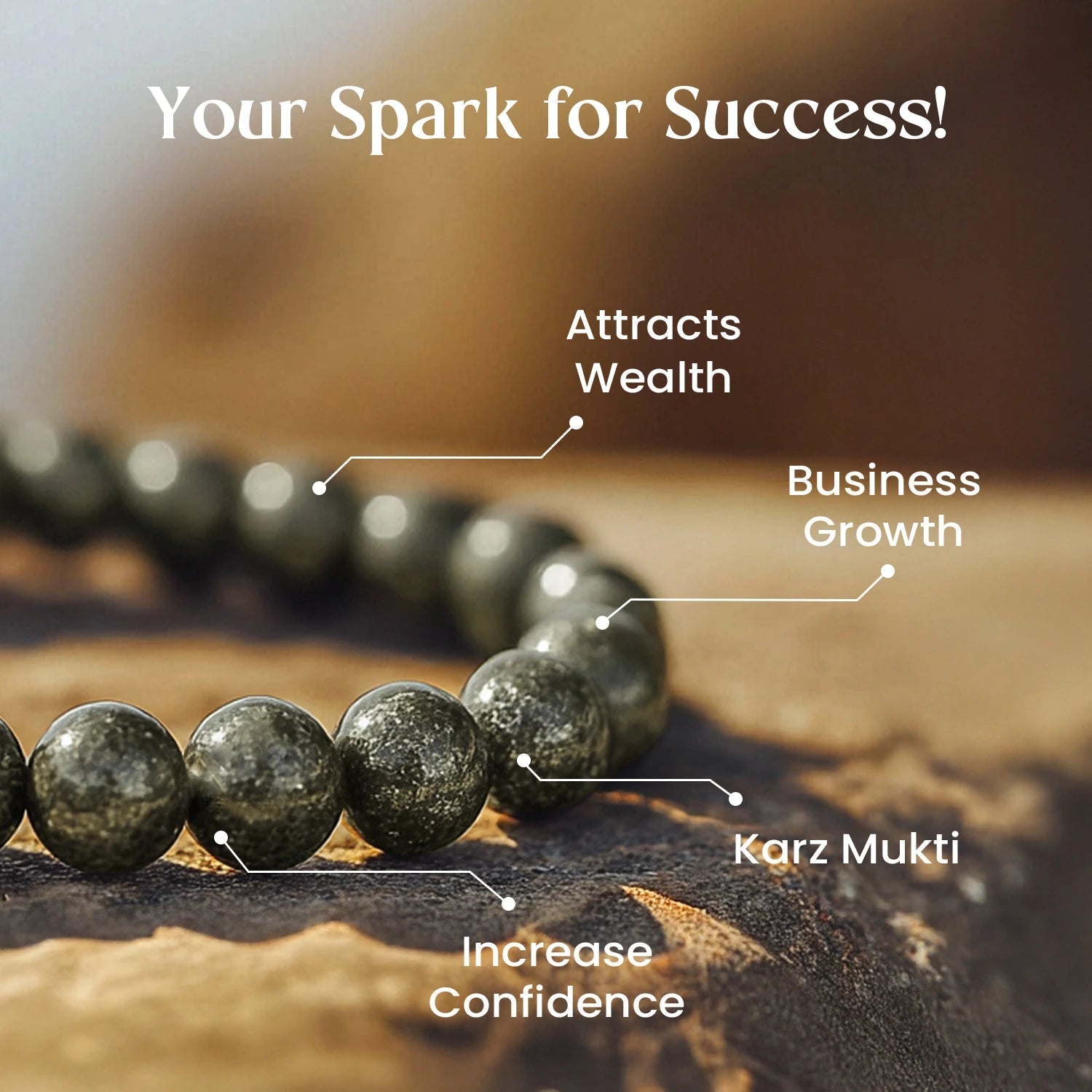 Raw Pyrite Bracelet | For Wealth, Confidence & Protection