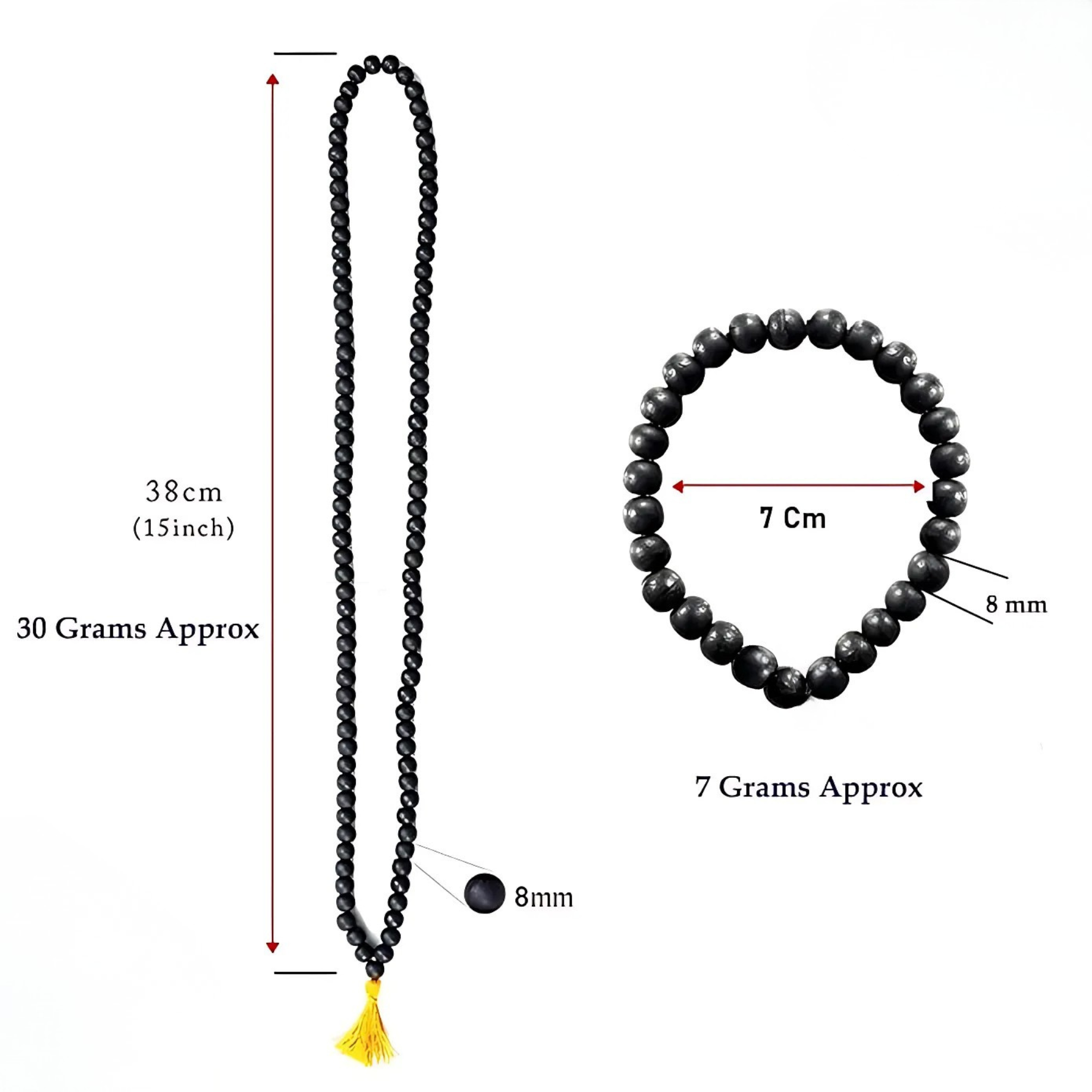 Original Karungali Malai & Karungali Malai Bracelet Combo with Govt. Certification