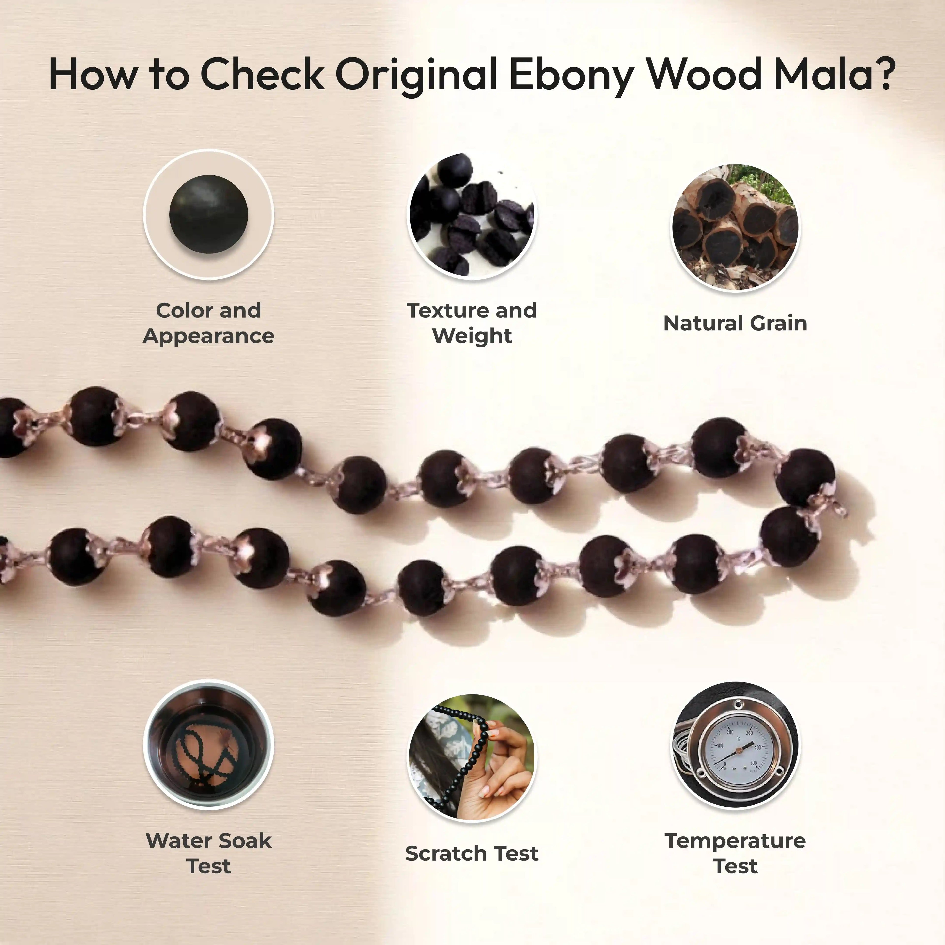 Silver Plated Certified Karungali Malai & Bracelet Combo- 8mm