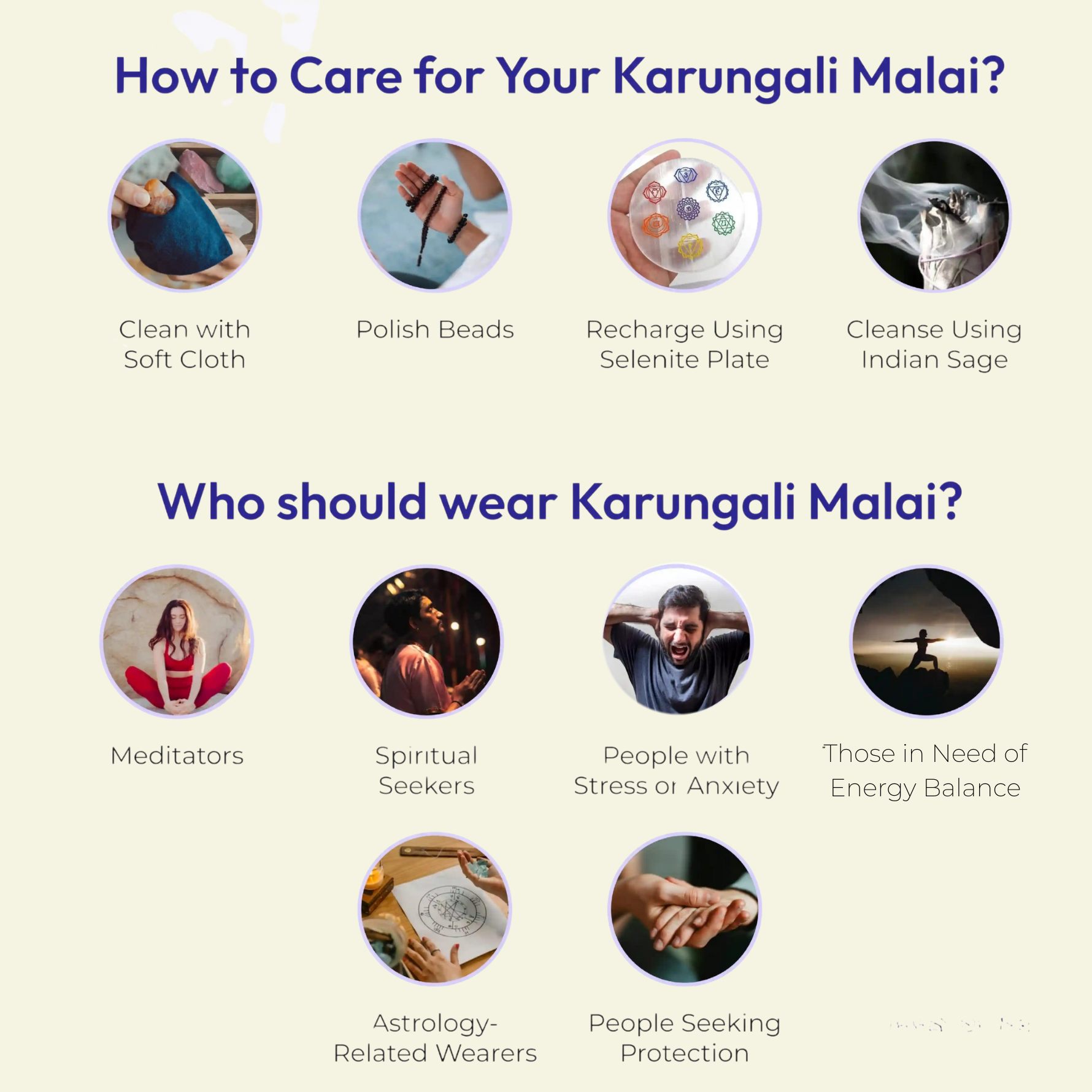 Premium Original Karungali Malai - Natural Black Ebony Wood