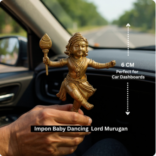 Dancing Lord Murugan Idol - Perfect for car Dashboards