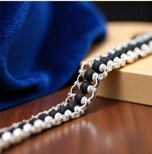 Karungali Premium Designer Silver Bracelet