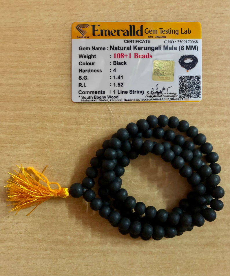 Premium Original Karungali Malai - Natural Black Ebony Wood