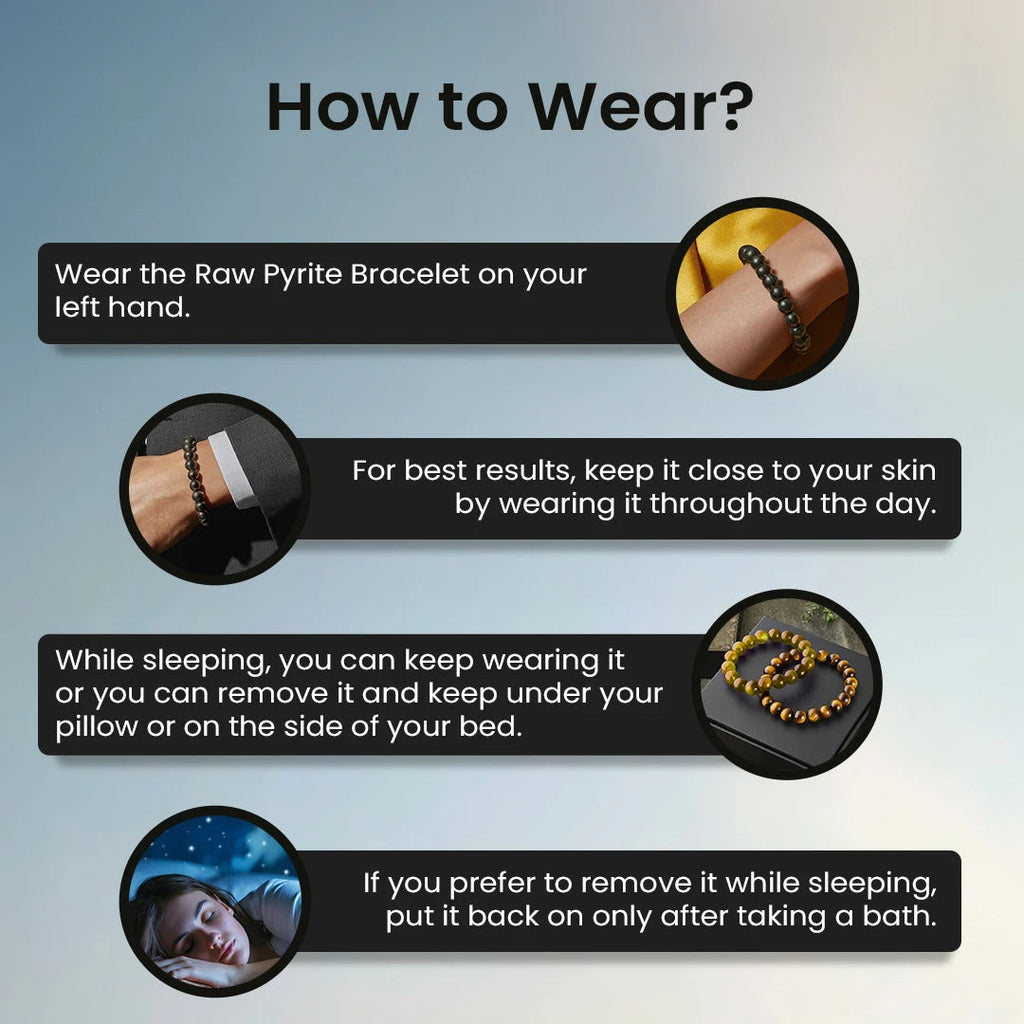 Raw Pyrite Bracelet | For Wealth, Confidence & Protection